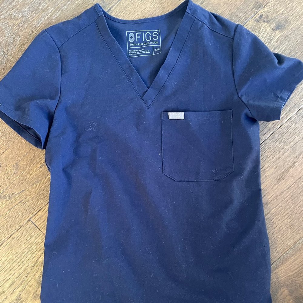 Catarina 1 pocket top - Navy - XXS